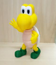 Koopa Troopa Green (Greeting Pose) From Mario Games – Multi-color 3D Printer Model