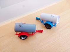 Water Barrel Trailer 1:87 H0 HO Scale 3D Printer Model