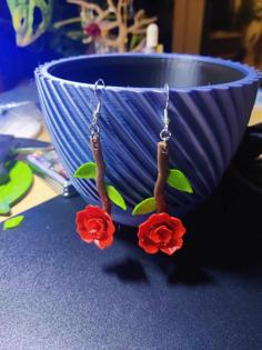 Rose Earrings 3D Printer Model