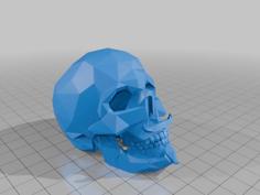 Low Poly Skull + Beard 3D Printer Model