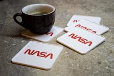 NASA Coasters For Dual Extrusion, Multi Material Or Single Nozzle Printers 3D Printer Model