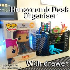 Honeycomb Desk Organiser (with Drawer) 3D Printer Model