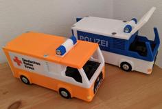 Ambulance / Police Truck Toy Car – No Support Required- 3D Printer Model