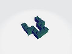 Building Block: Key Holder Letter V 3D Printer Model