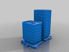 6mm Office Tower 3B – Hexed And Hexless 3D Printer Model