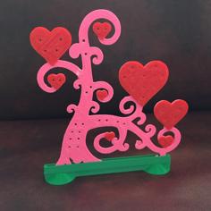 Heart Jewelry Tree Holder 3D Printer Model