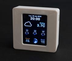 Larger Case For Adafruit ESP8266 Color WiFi Weather Station 3D Printer Model