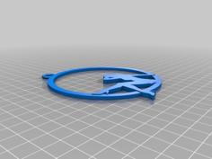 Earring Pin-up Girl In The Circle 3D Printer Model