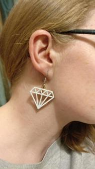 Diamond Earrings 3D Printer Model