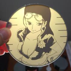 Translucent One Piece Nico Robin Coaster 3D Printer Model