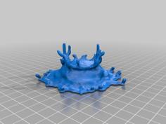 Waterdrop Splash. Blender Fluid Model 3D Printer Model