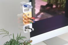 Modular Desk Organizer – Print In Place – Monitor Mounted 3D Printer Model