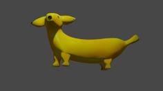 Banana Dog, Miniature, Figurine, Childrens Toy 3D Printer Model