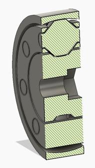 Barrel Bearing Printed In Place 3D Printer Model