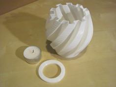 Tea Light Candle Holder For The Twisted Gear Lamp 3D Printer Model