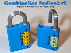 Combination Padlock V2 3D Printer Model