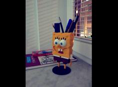 Spongebob Squarepants Figure And Pencil Holder 3D Printer Model