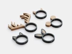 Animal Ring Collection – Dual Extrusion Version 3D Printer Model