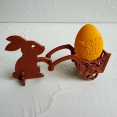 Easter Bunny With A Handcart 3D Printer Model