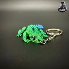 Little Grass Dragon Keychain – Articulated – Print In Place 3D Printer Model