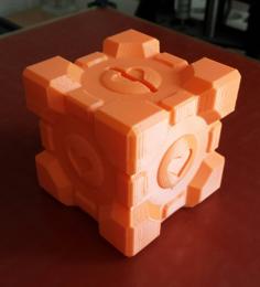 Companion Cube Coin Bank 3D Printer Model