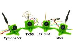 Customizable Whoop FPV Camera Mount (TX06, Cyclops V2, F7 3in1, TX03) 3D Printer Model