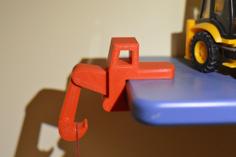 Digger-shaped Shelf Hook 3D Printer Model