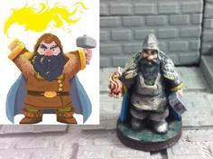 Morek Brightstone, Outcast Dwarven Sorcerer 3D Printer Model