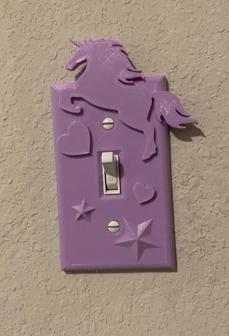 Unicorn Light Switch Cover 3D Printer Model