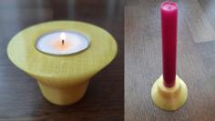 Candle + Tea Light Holder / Kerzenhalter Teelichthalter 3D Printer Model