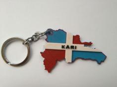 Dominican Republic Map Keychain 3D Printer Model