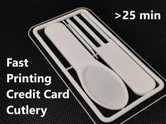 Minimal Fast Printing Credit Card Cutlery 3D Printer Model