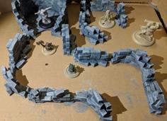 Fantasy Wargame Terrain – Ruined Wall Sections 3D Printer Model