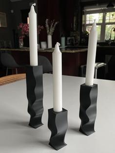 Modern Candle Stick Holder Set 3D Printer Model