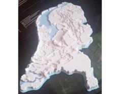 Netherlands Topographic 3D Map #MakerEdChallenge 2.0 3D Printer Model