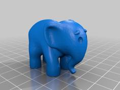 Cute Elephant With Eyes And Eyebrows (similar To Cute Octopus) 3D Printer Model