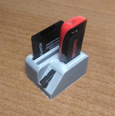 Mini USB Stick And SD Card Holder 3D Printer Model