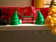 Sagging Trees Christmas Sign 3D Printer Model