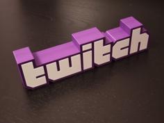 3D TWITCH Logo Multicoloured (No MMU Required, Snap Fit) 3D Printer Model