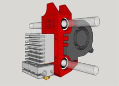 The WhistleBlower – Prusa I3 X Carriage For E3D Chimera With Built-in Layer Fan 3D Printer Model