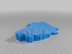 Kakanui Catchment Elevation Model 3D Printer Model