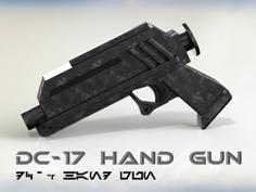 DC-17 Handgun (Clone Wars Animated Version) 3D Printer Model