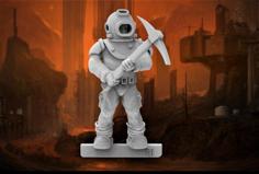 Space Miner / Prospector With Pickaxe – 28mm Fantasy Miniature 3D Printer Model