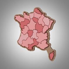 France Map Puzzle 3D Printer Model