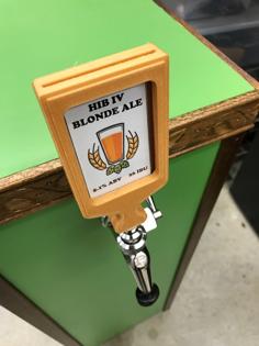 Beer Faucet/Tap Handle W/Card Insert 3D Printer Model