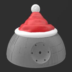 Death Star W/ Santa Hat Tree Topper 3D Printer Model