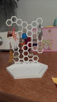 Earring Stand Honeycomb Hexagon 3D Printer Model