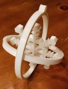 Double Ring Snowflake Ornament 3D Printer Model