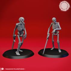 Undead Skeleton Swordsmen – Tabletop Miniature 3D Printer Model