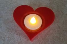 Heart Tea Light Holder 3D Printer Model